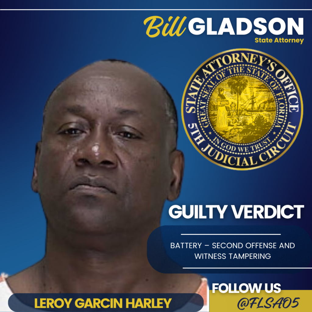DEFENDANT CONVICTED OF BATTERY AND WITNESS TAMPERING Office of The